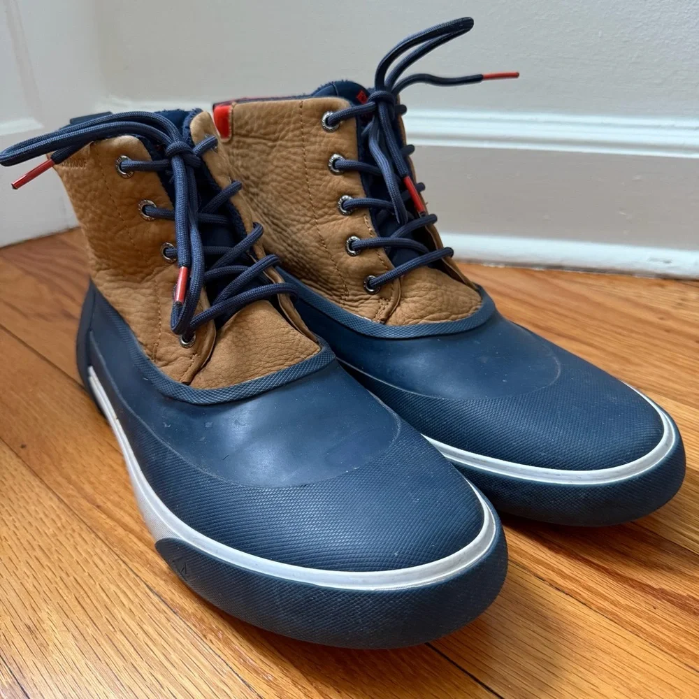 Sperry Cutwater Deck Tan/Navy Rain Mud Men’s Outdoor Boots Size 12